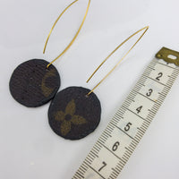 Louis Vuitton Canvas Handmade Earrings-Custom Made-Just Gorgeous Studio-Brown/Gold-JustGorgeousStudio.com
