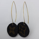 Louis Vuitton Canvas Handmade Earrings-Custom Made-Just Gorgeous Studio-Brown/Gold-JustGorgeousStudio.com