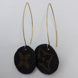 Louis Vuitton Canvas Handmade Earrings-Custom Made-Just Gorgeous Studio-Brown/Gold-JustGorgeousStudio.com