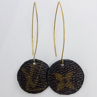Louis Vuitton Canvas Handmade Earrings-Custom Made-Just Gorgeous Studio-Brown/Gold-JustGorgeousStudio.com