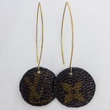 Louis Vuitton Canvas Handmade Earrings-Custom Made-Just Gorgeous Studio-Brown/Gold-JustGorgeousStudio.com