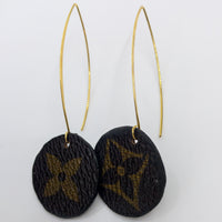 Louis Vuitton Canvas Handmade Earrings-Custom Made-Just Gorgeous Studio-Brown/Gold-JustGorgeousStudio.com