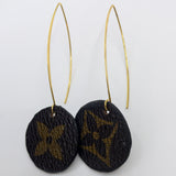 Louis Vuitton Canvas Handmade Earrings-Custom Made-Just Gorgeous Studio-Brown/Gold-JustGorgeousStudio.com