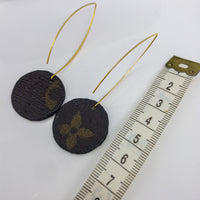 Louis Vuitton Canvas Handmade Earrings-Custom Made-Just Gorgeous Studio-Brown/Gold-JustGorgeousStudio.com