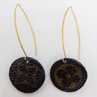 Louis Vuitton Canvas Handmade Earrings-Custom Made-Just Gorgeous Studio-Brown/Gold-JustGorgeousStudio.com