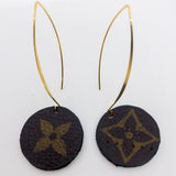 Louis Vuitton Canvas Handmade Earrings-Custom Made-Just Gorgeous Studio-Brown/Gold-JustGorgeousStudio.com