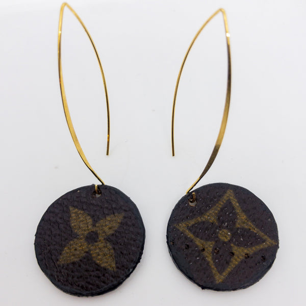 Louis Vuitton Teardrop Faux Leather Earrings