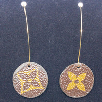 Louis Vuitton Canvas Handmade Earrings-Custom Made-Just Gorgeous Studio-Brown/Gold-JustGorgeousStudio.com