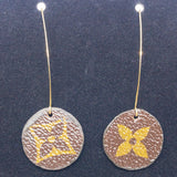 Louis Vuitton Canvas Handmade Earrings-Custom Made-Just Gorgeous Studio-Brown/Gold-JustGorgeousStudio.com