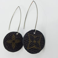 Louis Vuitton Canvas Handmade Earrings-Custom Made-Just Gorgeous Studio-Brown/Silver-JustGorgeousStudio.com