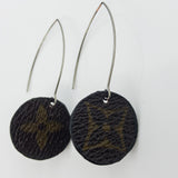 Louis Vuitton Canvas Handmade Earrings-Custom Made-Just Gorgeous Studio-Brown/Silver-JustGorgeousStudio.com