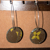 Louis Vuitton Canvas Handmade Earrings-Custom Made-Just Gorgeous Studio-Brown/Silver-JustGorgeousStudio.com