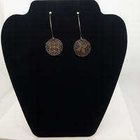 Louis Vuitton Canvas Handmade Earrings-Custom Made-Just Gorgeous Studio-Brown/Silver-JustGorgeousStudio.com