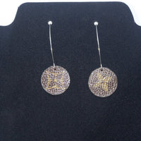 Louis Vuitton Canvas Handmade Earrings-Custom Made-Just Gorgeous Studio-Brown/Silver-JustGorgeousStudio.com