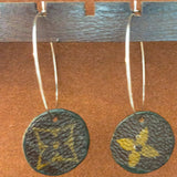 Louis Vuitton Canvas Handmade Earrings-Custom Made-Just Gorgeous Studio-Brown/Silver-JustGorgeousStudio.com