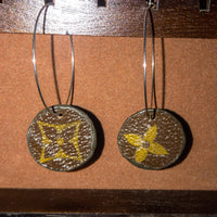 Louis Vuitton Canvas Handmade Earrings-Custom Made-Just Gorgeous Studio-Brown/Silver-JustGorgeousStudio.com