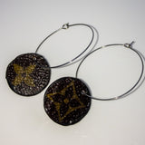 Louis Vuitton Canvas Handmade Earrings-Custom Made-Just Gorgeous Studio-Brown/Silver-JustGorgeousStudio.com