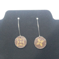 Louis Vuitton Canvas Handmade Earrings-Custom Made-Just Gorgeous Studio-Brown/Silver-JustGorgeousStudio.com