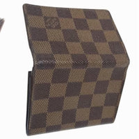 Louis Vuitton Card Wallet Damier Ébène-Wallets & Clutches-Louis Vuitton-Brown-JustGorgeousStudio.com