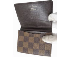 Louis Vuitton Card Wallet Damier Ébène-Wallets & Clutches-Louis Vuitton-Brown-JustGorgeousStudio.com