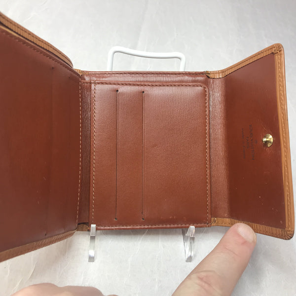 Black epi leather vertical bifold wallet HDWA53