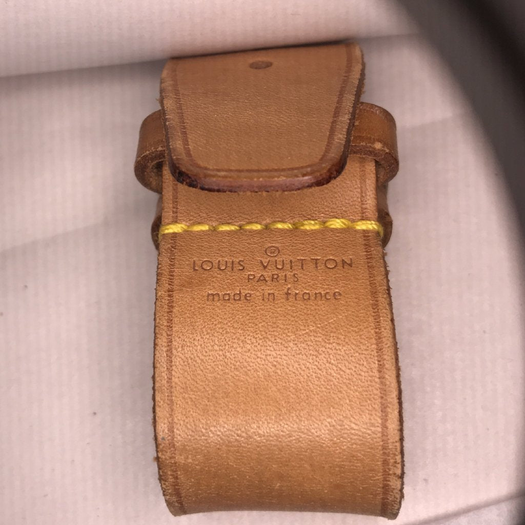 Louis Vuitton Brown Leather Luggage Name Tag & Strap Holder Louis