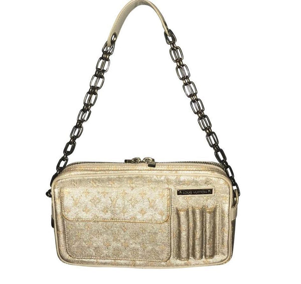 New Louis Vuitton Limited Edition Monogram Gold Chain Shoulder Bag