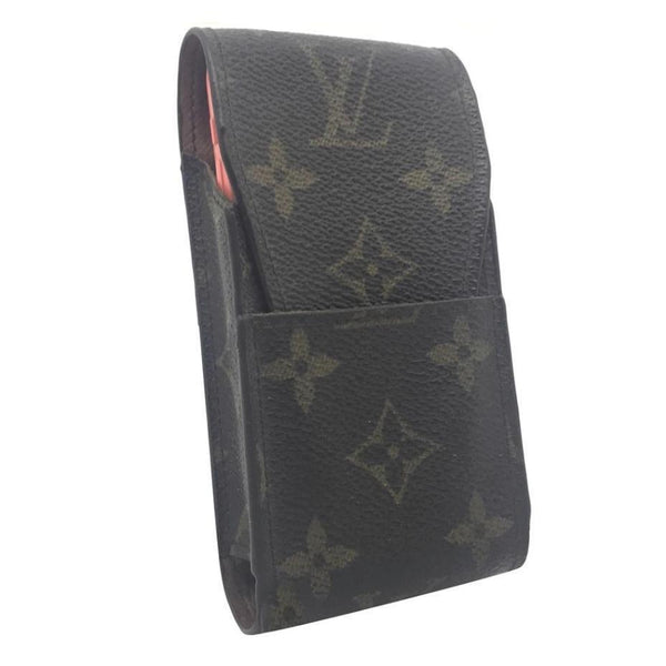 Louis Vuitton LV Monogram Case Holder: Phone, Cards, Cash, Cigarettes, Small Items-Lock & Key, Key Holders, Luggage Tags-Louis Vuitton-Brown-JustGorgeousStudio.com