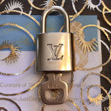 Louis Vuitton Lock & Key: 2 Sets-Lock & Key, Key Holders, Luggage Tags-Louis Vuitton-Brass-JustGorgeousStudio.com