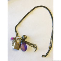 Louis Vuitton Lock & Key Charm Necklace-Lock & Key, Key Holders, Luggage Tags-Louis Vuitton-Antique brass-JustGorgeousStudio.com