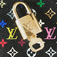 Louis Vuitton Lock Set + Bracelet-Lock & Key, Key Holders, Luggage Tags-Louis Vuitton-1980’s/Gold Tone Bangle-Brass-JustGorgeousStudio.com