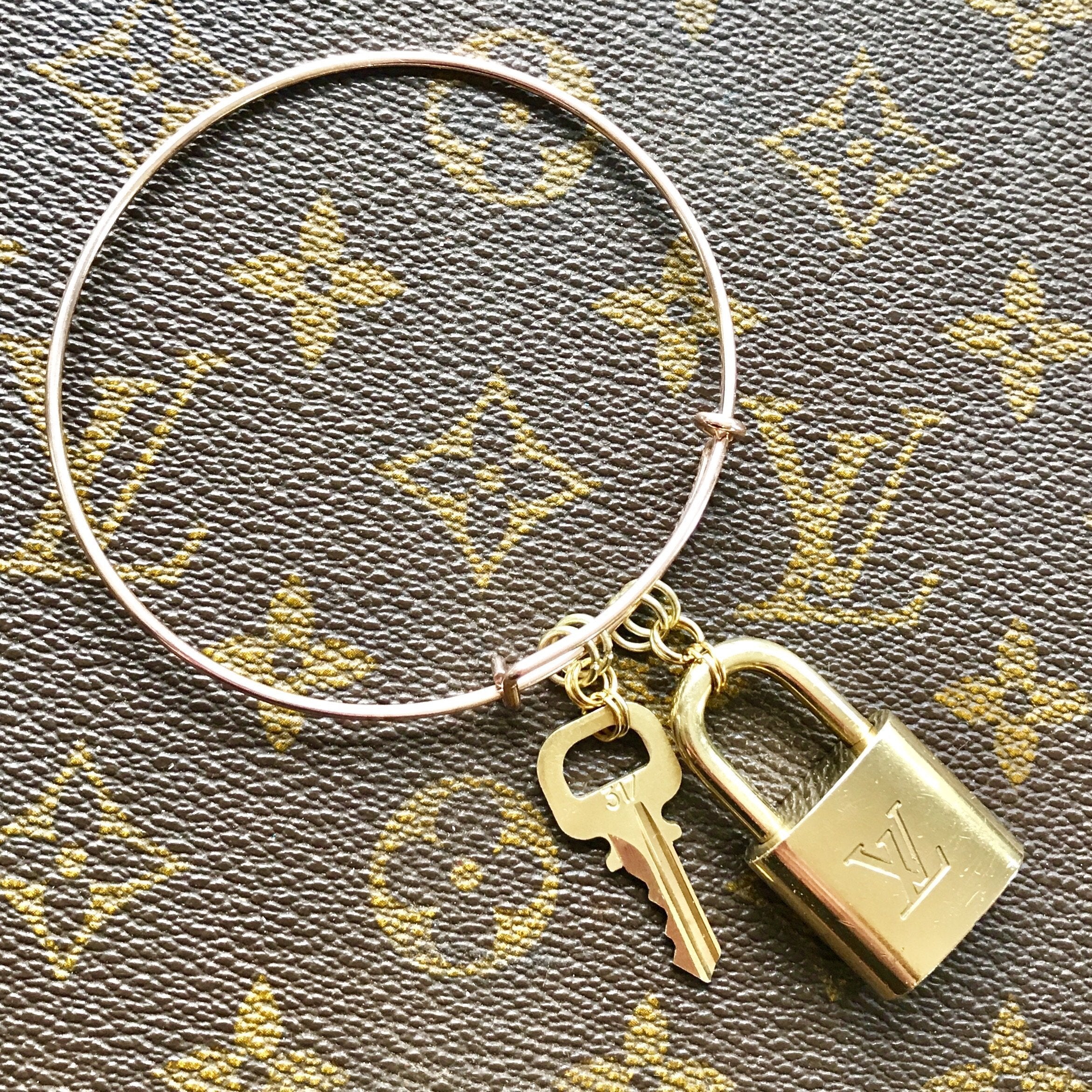 Louis Vuitton Lock Set Handmade Bracelet Current Lock Style/Rose Gold Tone Bangle / Brass/Rose Gold