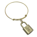 Louis Vuitton Lock Set + Bracelet-Lock & Key, Key Holders, Luggage Tags-Louis Vuitton-No Key/Current Lock Style/Rose Gold Tone Bangle-Rose Gold/Brass-JustGorgeousStudio.com
