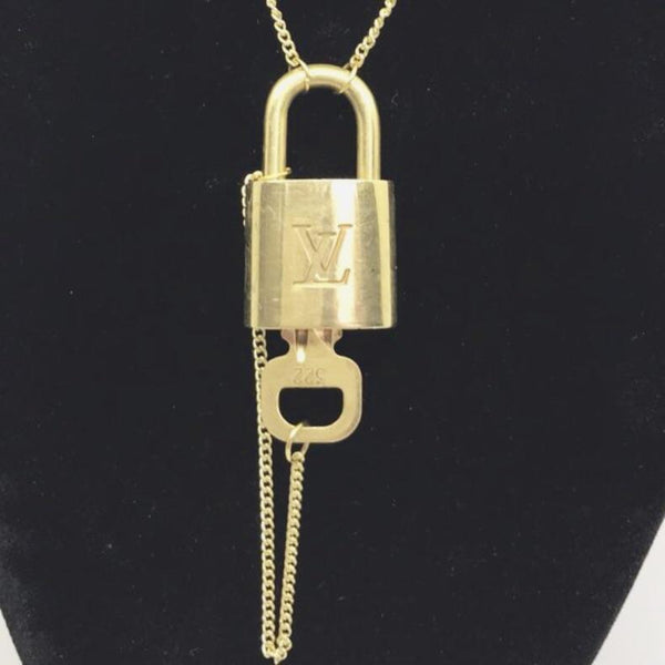 Louis Vuitton - Authentic Brass Padlock Necklace