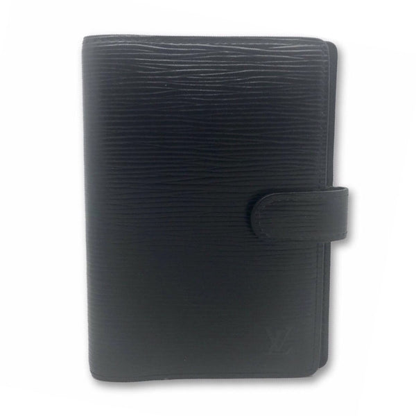 Louis Vuitton Monogram Agenda PM in Black Taiga Leather-Agenda, Books, and Writing-Louis Vuitton-black-JustGorgeousStudio.com