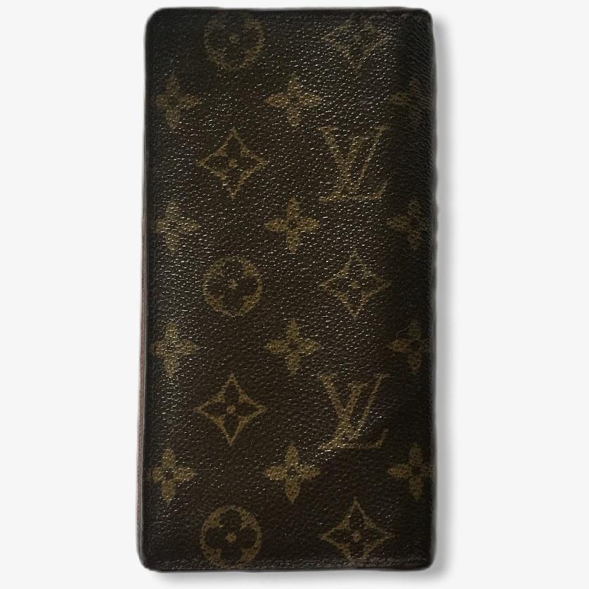 Louis Vuitton Leather Long Wallet Logo Long Wallets