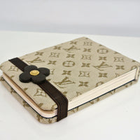 Louis Vuitton Monogram Mini Lin Idylle Notebook-Agenda, Books, and Writing-Louis Vuitton-Tan-JustGorgeousStudio.com