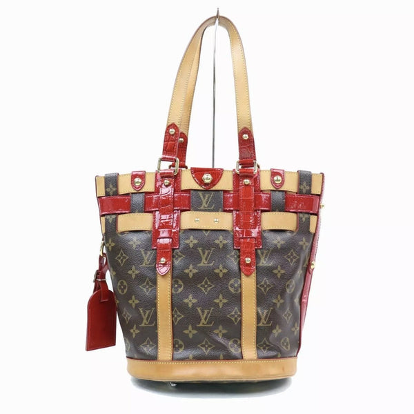 Louis Vuitton Monogram Rubis Neo Bucket Bag-Bags-Louis Vuitton-Brown/Red/Gold-JustGorgeousStudio.com