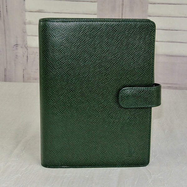 Louis Vuitton Dark Green Taiga Six-Ring Agenda Cover