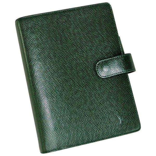 Louis Vuitton Monogram Taiga Agenda MM-Agenda, Books, and Writing-Louis Vuitton-Dark Green-JustGorgeousStudio.com