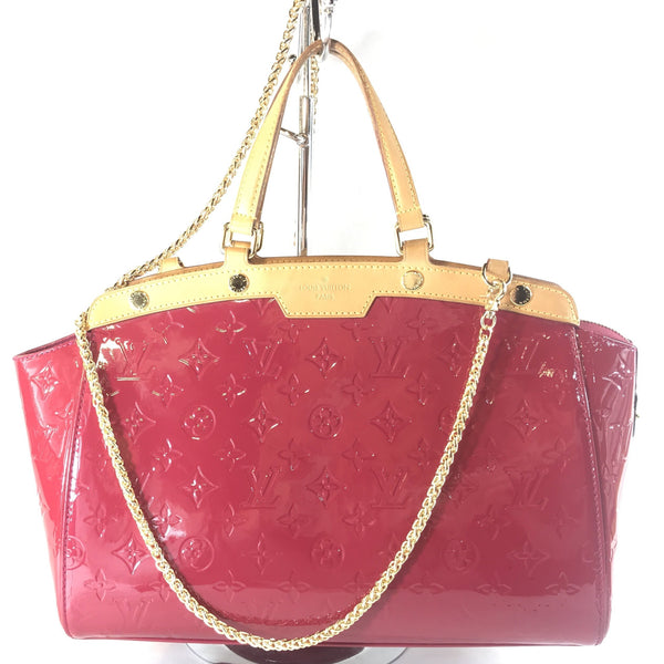 Red Louis Vuitton Monogram Vernis Brea MM Satchel