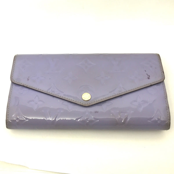 Authentic Louis Vuitton Vernis Sarah Wallet Genuine Patent 