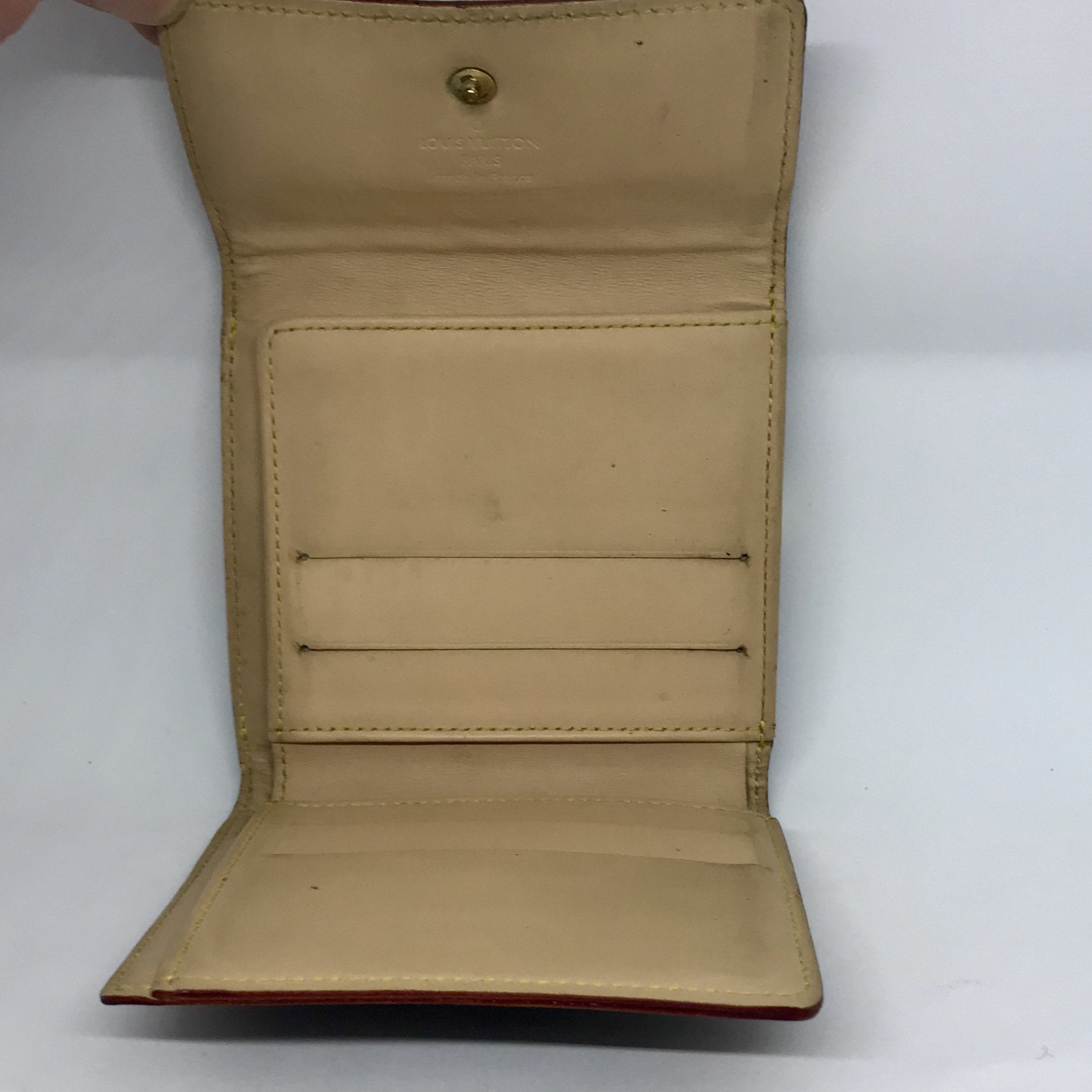 Shop Louis Vuitton Monogram Bi-color Leather Folding Wallet Small
