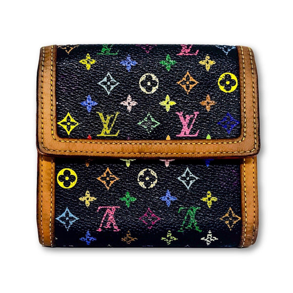 Louis Vuitton Multicolor Noir Bifold Compact Wallet-Wallets & Clutches-Louis Vuitton-black-JustGorgeousStudio.com