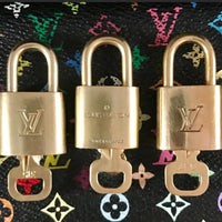 Louis Vuitton Padlock: 1 Lock 1 Key Set-Lock & Key, Key Holders, Luggage Tags-Louis Vuitton-brass-JustGorgeousStudio.com