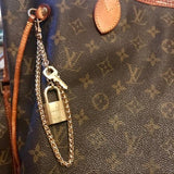 Louis Vuitton Padlock On Chain Bag Charm-Lock + Key, Charms, Tags-Louis Vuitton-Padlock + Key-JustGorgeousStudio.com