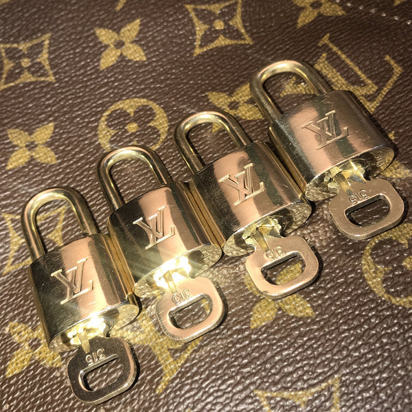 Louis Vuitton Padlocks: 4 Locks + 4 Keys-Lock & Key, Key Holders, Luggage Tags-Louis Vuitton-Brass-JustGorgeousStudio.com