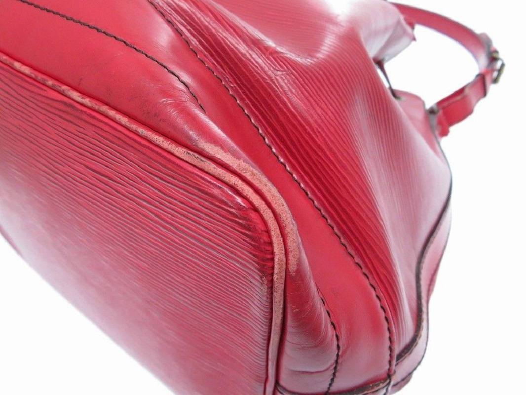 red epi leather handbag
