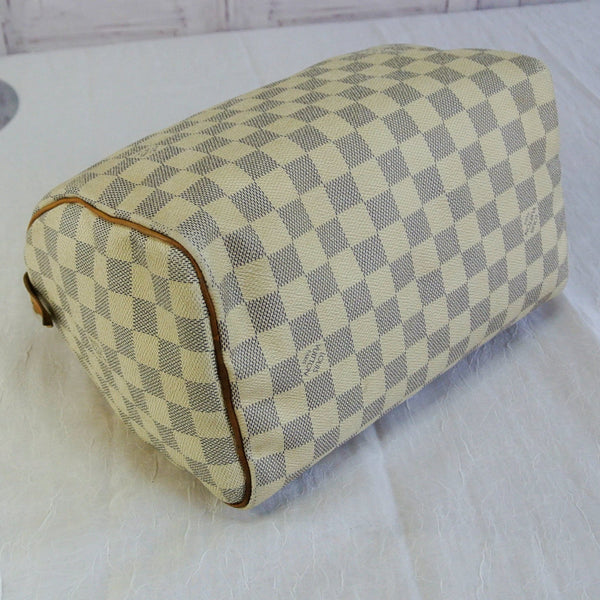 Louis Vuitton, Bags, Louis Vuitton Speedy White And Gray Damier Satchel