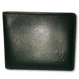 Louis Vuitton Taiga Porte Billets Carte Bifold Wallet-Wallets & Clutches-Louis Vuitton-Black/Green-JustGorgeousStudio.com